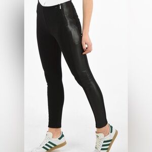 Armani Exchange AX faux leather Spandex black pants